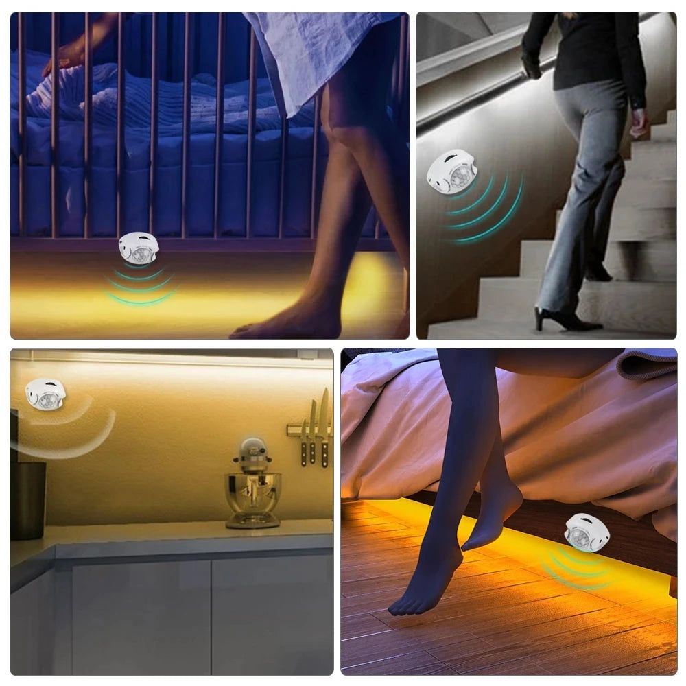 Motion Sensor LED Strip Lights for Under Cabinet, Cupboard, Kitchen, and Bed