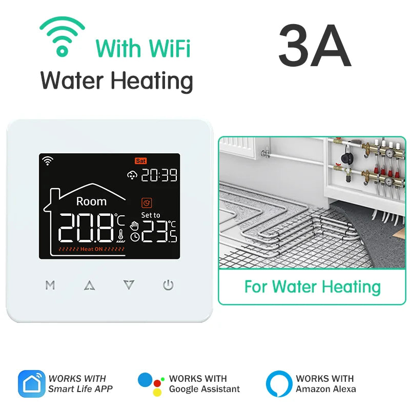 Smart WiFi Thermostat for Water, Electric, and Gas Warm Floor Heating