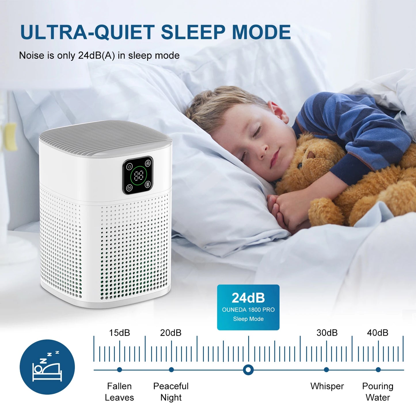 Portable H13 HEPA  Air Purifier with Smart Control