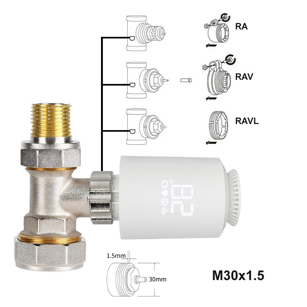 Smart  Thermostatic Radiator Actuator Valve with Temperature Controller