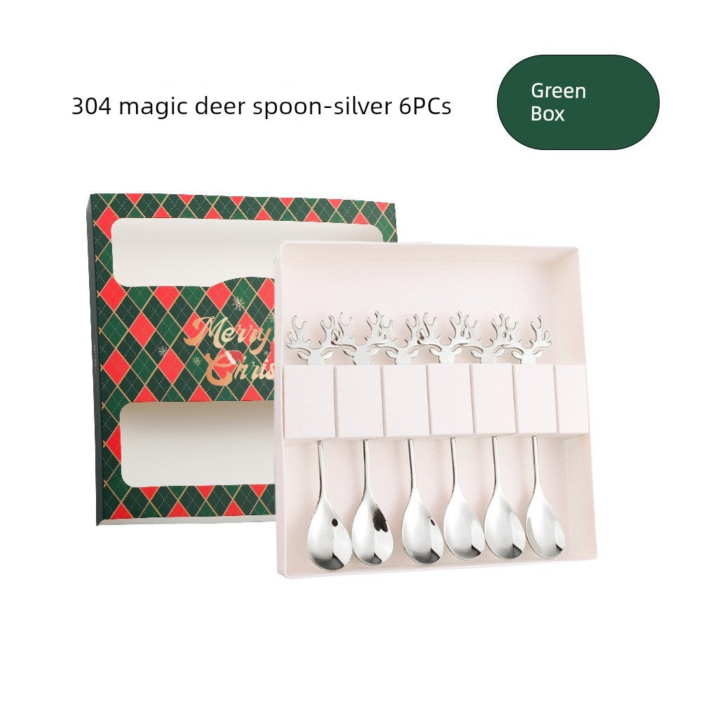 Christmas Stainless Coffee Dessert Steel Spoon