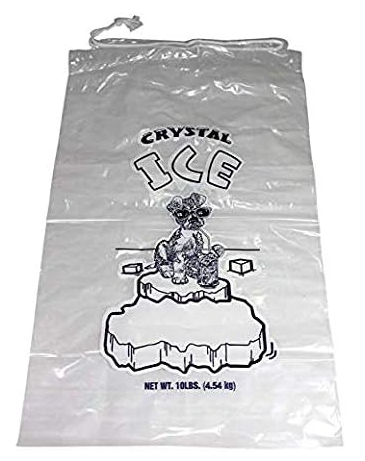 10 lb White Drawstring Ice Bags – Heavy Duty, 11x19 in, Pack of 500