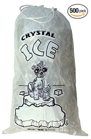 10 lb White Drawstring Ice Bags – Heavy Duty, 11x19 in, Pack of 500